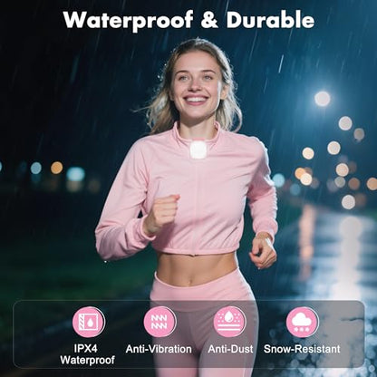 redaica 2 Pack Pink Running Lights for Runners, Rechargeable, 4 Modes - color: Pink