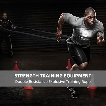Resistance Speed Training Equipment, Dual Running Bungee Bands - color: Black-6.6ft
