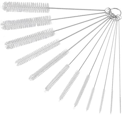 Ixiaoyoo 12 Pcs Straw Cleaner Brushes Set, 8.2 Inch Nylon Cleaning Brush - color: 8.2 Inch White Cleaning Brushes