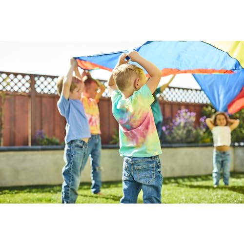 Excellerations Brawny Tough 20-Foot Rainbow Play Parachute for Kids with 16 Handles, Kids Toy (Item # P20) - size: 20' Diameter