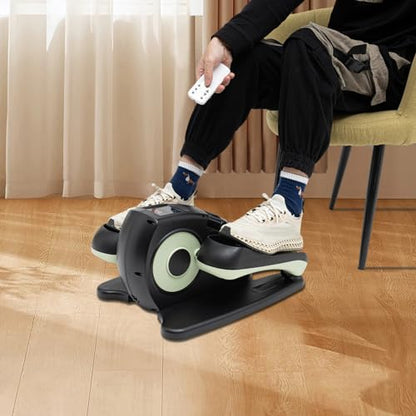 Under Desk Elliptical Machine, Mini Portable Elliptical Machines for Seniors, Electric Seated Pedal Exerciser with LCD Display Monitor, Remote Control, Leg Exercise Equipment for Home Office