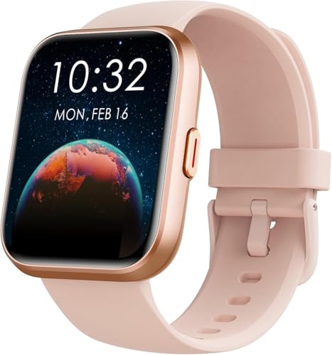 Tensky Smart Watch for Women Android & iPhone, Alexa Built-in, 1.8" Touch Screen Fitness Tracker with Answer/Make Calls, 3ATM Waterproof Heart Rate/Sleep/SpO2 Monitor, Pedometer, 100+ Sport Modes - color: Pink