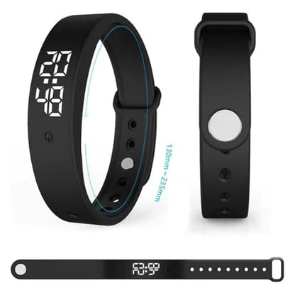 Vibrating Alarm Clock Watch for Heavy Sleepers, Silent Wake Up Bracelet & Smart Wristband, Wearable Vibration Wrist Alarm, Non-Audible Sleep Wristband for Men & Women, Black