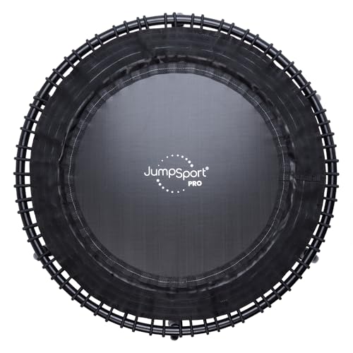 JumpSport 550 Workout Rebounder for Adults, 44" | PRO CE | Mini Exercise Fitness Trampoline Jumper with Cables | Black - color: Black, style: Solid Frame / Skirt Mat