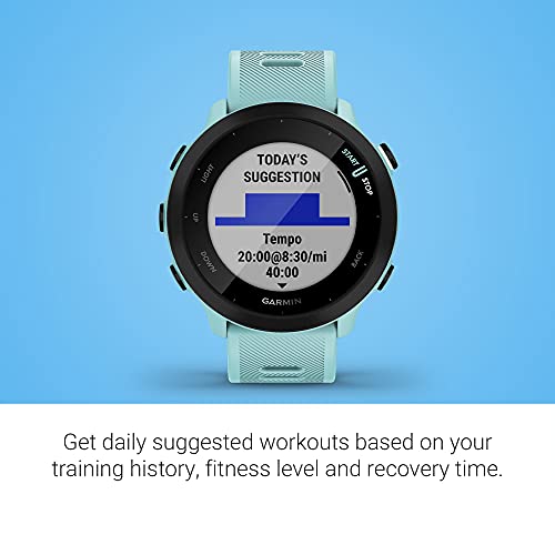 Garmin Forerunner 55, GPS Running Watch with Daily Suggested Workouts, Up to 2 Weeks of Battery Life, Aqua - color: Aqua