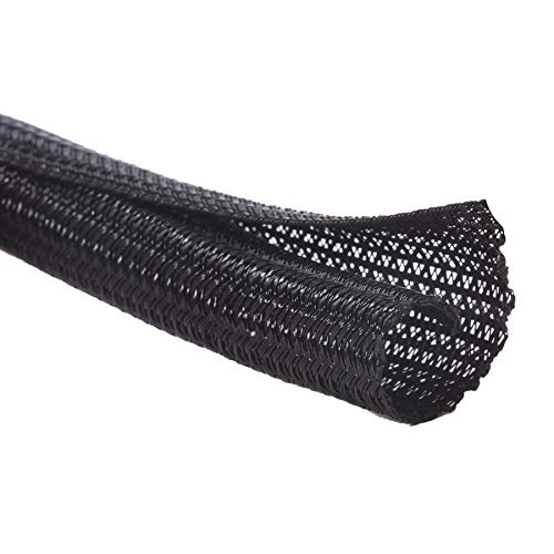 Alex Tech 25ft - 1/2 inch Cord Protector Wire Loom Tubing Cable Sleeve Split Sleeving For USB Cable Power Cord Audio Video Cable – Protect Cat From Chewing Cords - Black - color: Black, size: 1/2"-25ft