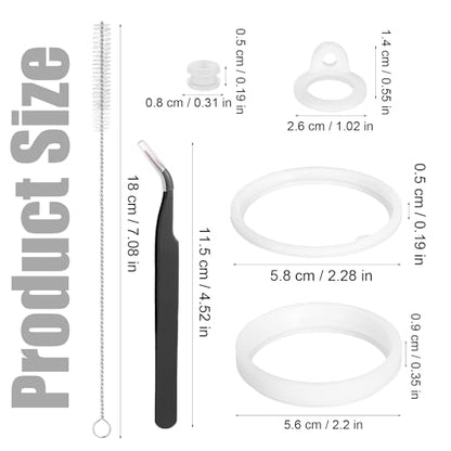 14pcs Silicone Water Bottle Gaskets, Bottle Sealing Rings with Tweezers, Drain Plugs, Straw Brush, Replacement Parts Accessories for Thermoflask 24/32/40/64oz, Straw Lid, Chug Spout, Chug Lid
