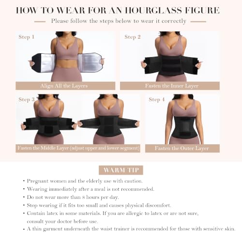 YIANNA Waist Trainer Sauna Sweat Waist Cincher Tummy Control Body Shaper - color: Black, size: Small
