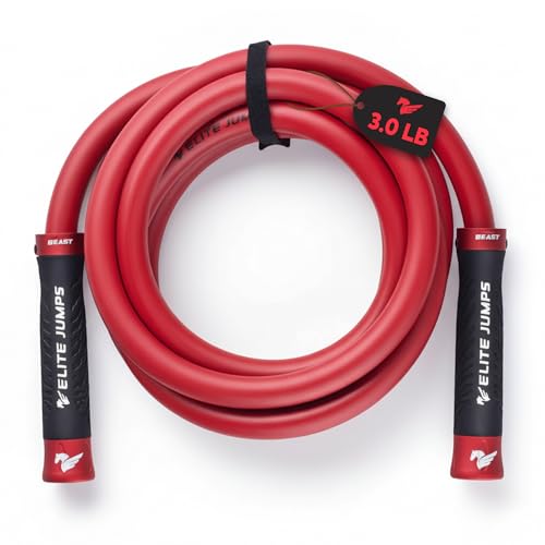 Elite Jumps Muay Thai 3.0 Weighted Jump Rope for MMA, 1.5 lb, Red
