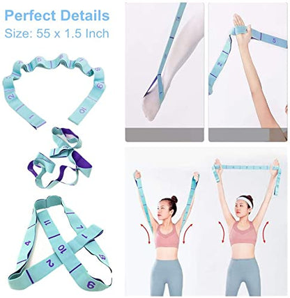 Stretch Straps, Yoga Elastic Stretching Strap with Adjustable 11 Loops