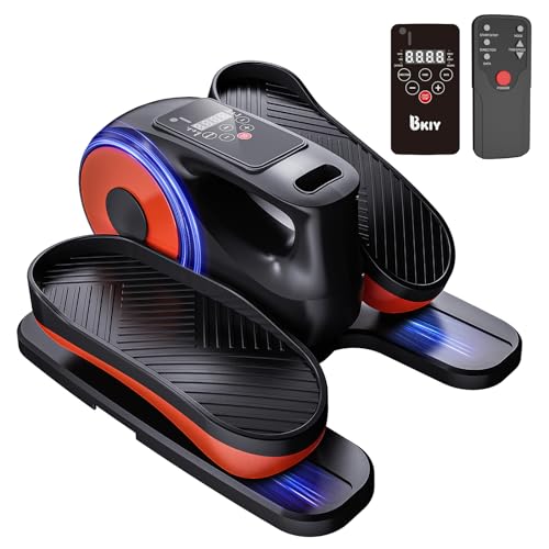 Under Desk Elliptical Machine, Electric Under-Desk Elliptical for Seniors - Mini Elliptical Exercise Equipment for Home with 12-Speed Touch Screen, Remote Control & Reversible Motion - color: Orange