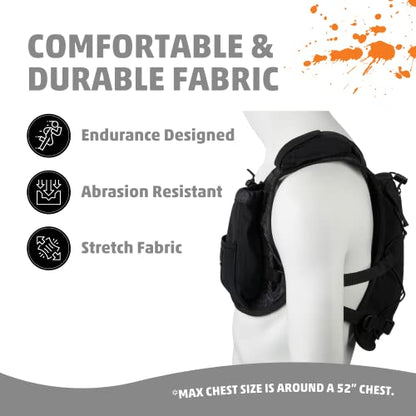 Orange Mud Endurance Pack V3.0 Running Vest – 2L Hydration Backpack for Trail Running, Hiking & Cycling – Lightweight, Breathable Mesh, Gear Pockets, Trekking Pole Loops - color: Black