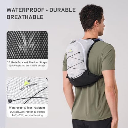 N NEVO RHINO Hydration Backpack,Lightweight Water Backpack with 2L Bladder - color: 9307-White