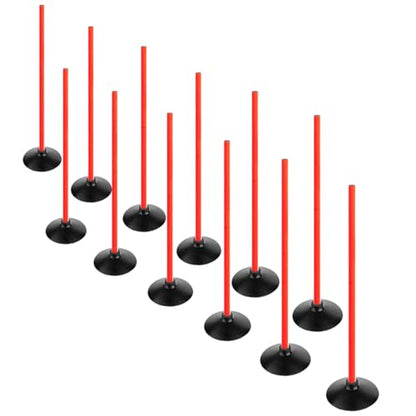 Orange Soccer Agility Poles Set Detachable Sports Trainning Speed Pole Slalom Poles with Rubber Base Sport Traning Equipment - color: Pack of 12, style: 3.3 FT