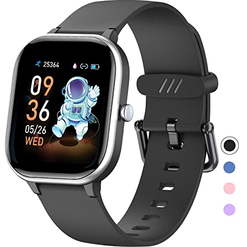 Kids Fitness Tracker Watch, IP68 Waterproof Smart Watch - color: Black