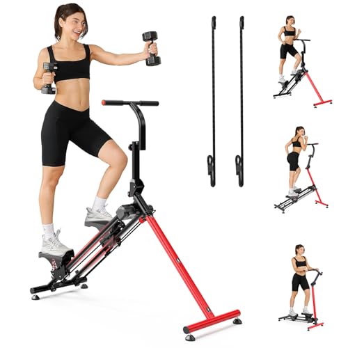 YOLEO Adjustable Resistance Stair Stepper, 3-Mode Folding Stairmaster,660LB - color: V2.0 Stair Stepper + Bungee Cord*2