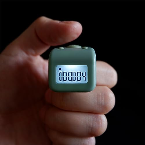 Rechargeable Finger Counter, IPX8 Waterproof Lap Counter, Silent 6 Channels Digital Tasbih Tally Clicker with LED for Prayer Swimming Knitting Gift - color: Red