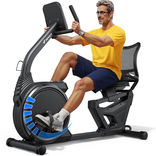 MERACH Recumbent Exercise Bikes for Home High-end - color: Commercial Black