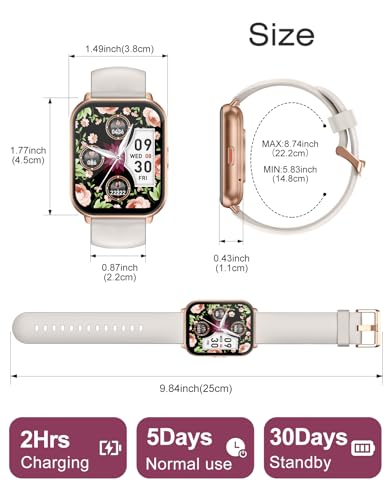 Smart Watch for Men Women with Call Function, Sport & Metal Bands Gold - color: Starlight