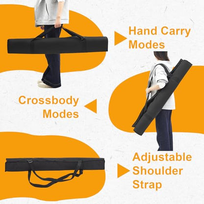 Dansydaisy Pole Dance Carry Bag for Flying & Home Poles, Padded Storage for 2-3 Pole Sections, Waterproof Nylon Transport Bag with Compartments & Shoulder Strap, 46.46 x 23.62 Inches
