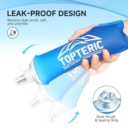 Collapsible Soft Flask Water Bottle, TPU Soft Folding Flexible Water Bottles for Hydration Pack/Running Vest, BPA/PVC Free, Ideal for Running Hiking Cycling Climbing (150ml-2 Pack) - style: 150ml-2 Pack