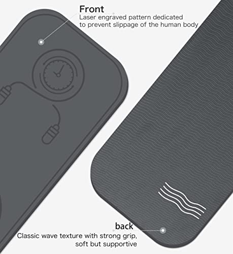 Jump Rope Mat Shockproof Exercise Skipping Mat All-Purpose Extra Thick High Density Anti-Tear Exercise Yoga Mat, Non Slip for Indoor and Outdoor - color: Grey