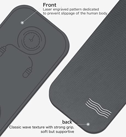 Jump Rope Mat Shockproof Exercise Skipping Mat All-Purpose Extra Thick High Density Anti-Tear Exercise Yoga Mat, Non Slip for Indoor and Outdoor - color: Grey