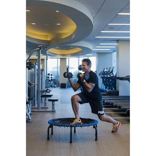 JumpSport 550 Workout Rebounder for Adults, 44" | PRO CE | Mini Exercise Fitness Trampoline Jumper with Cables | Black - color: Blue, style: Model 230