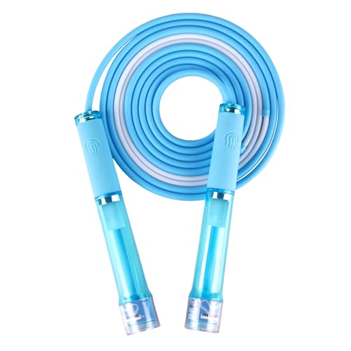 YUEDONG Kids Jump Rope - Dual Bearings, 9.2ft Adjustable, Non-Slip Grip - color: BLUE