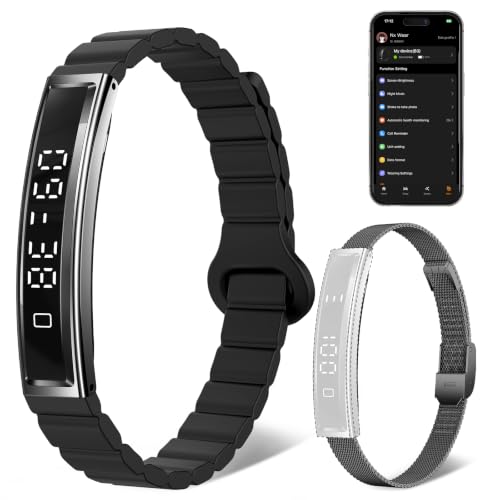 Smart Bracelet for Women Men Fitness Health Tracker with Heart Rate Sleep - color: Black