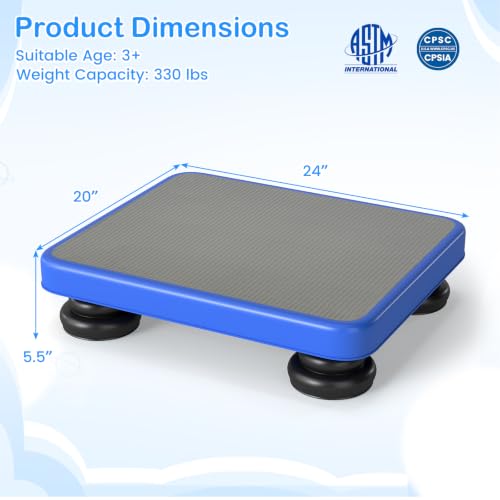 Goplus Kids Rebounder Bouncing Board, 24" x 20" Mini Trampoline - color: Blue