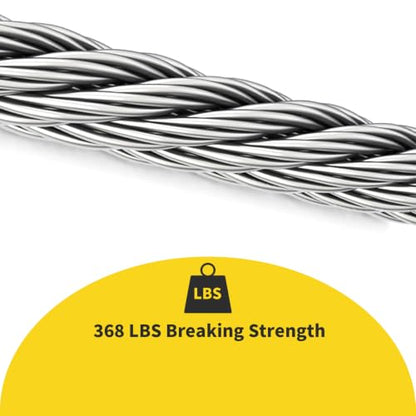 1/16 Wire Rope, 500FT 304 Stainless Steel Cable with 180Pcs Crimp Sleeves, Aircraft Grade, 7x7 Strand, 368lbs Breaking Strength, for Garden Trellis, Clothesline, Railing,Trellis - size: 500 ft