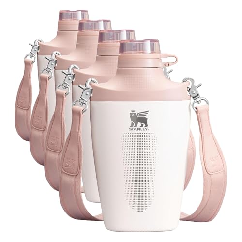 STANLEY Cross Bottle 23 oz | Travel Water Bottle with Jacquard Strap | Leakproof Tritan Lid with Removable Straw, Insulated Stainless Steel, BPA-Free, Rose Quartz (Pack of 4) - color: Rose Quartz, size: 23 Ounces (Pack of 4)