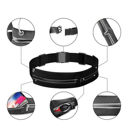 Slim Running Belt Fanny Pack for Men Women, Phone Holder Workout Waist Pack - color: dark grey