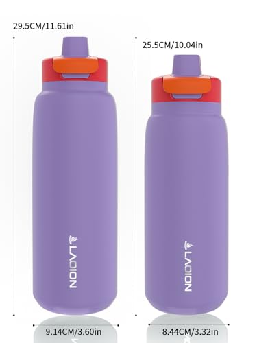 LAOION 28 oz Stainless Steel Insulated Water Bottle - color: Purple, size: 28 Ounces