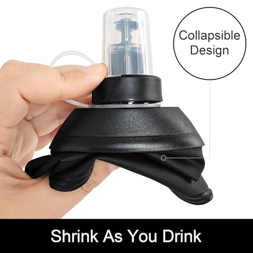 WILDREEDS 150ml Soft Flask, TPU Collapsible Soft Water Bottle for Hydration Pack, Running Vest, Folding Water Bottle for Hiking Cycling Climbing-1Pcs, Black - color: 150ml Black