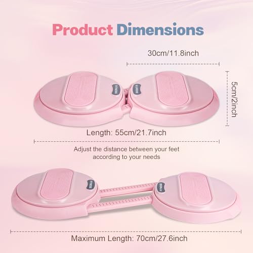 kisnbld Ab Twister Board, Waist Twister Machine with Resistance Bands, Waist Twisting Disc for Core & Ab Exercise, Foot Massage, Ideal for Slimming Workout