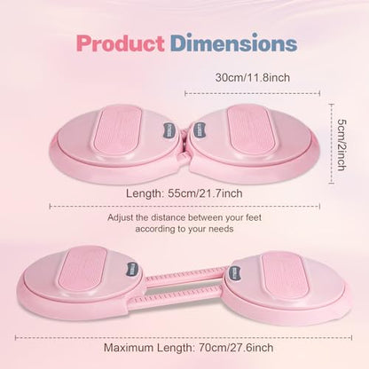kisnbld Ab Twister Board, Waist Twister Machine with Resistance Bands, Waist Twisting Disc for Core & Ab Exercise, Foot Massage, Ideal for Slimming Workout