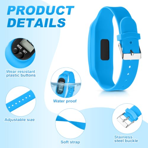 Kenning 3 Pcs Walking Running Pedometer Watch - color: Purple, Sky Blue, White