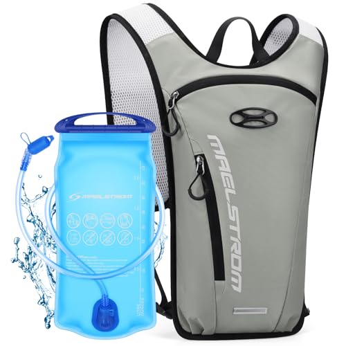 Maelstrom Hydration Backpack with 2L Water Bladder,Lightweight Running Vest - color: Grey
