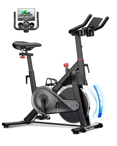 Superun Exercise Bike, Stationary Bikes for Home Gym with 32-Level Magnetic Resistance, 300LBS Capacity Indoor Cycling Bike with Comfortable Seat, LED Display - color: Pro-Black