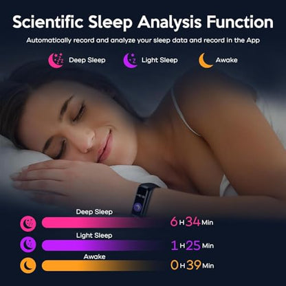 Fitness Tracker, 2026 Smart Band with Heart Rate & Blood Pressure Monitor, IP67 Waterproof Activity Tracker with Sleep Tracking & Step Counter for Men Women, Black - color: Black
