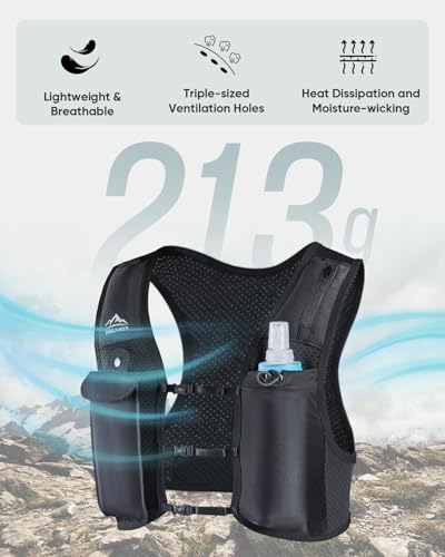 Zelvot Running Vest for Women Men, Touchscreen Phone Pocket - color: Black Camo, size: Medium-Large