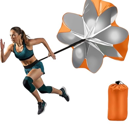 Running Speed Training, 56 inch Speed Drills Resistance Parachute Running Sprint Chute Soccer Football Sport Speed Training - color: Orange