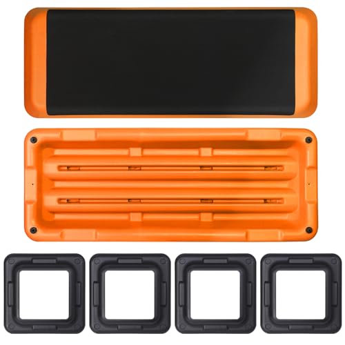 ZenStyle 43" Adjustable Aerobic Stepper Bench with 4/6/8 Inch Risers, Non-Slip Surface for Cardio, Strength Training & Home Fitness Workout - color: Orange