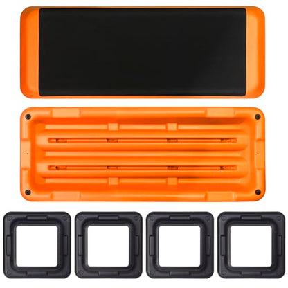 ZenStyle 43" Adjustable Aerobic Stepper Bench with 4/6/8 Inch Risers, Non-Slip Surface for Cardio, Strength Training & Home Fitness Workout - color: Orange