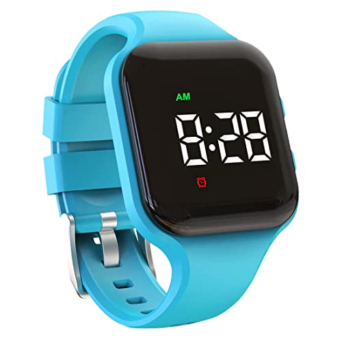 Vibrating Alarm Watch Rechargeable 15 Alarm Reminder Wristband Potty Training Watch with Lock Screen - color: Blue