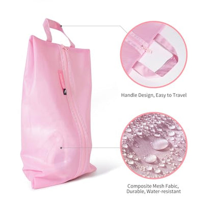 pack all Shoe Bag for Travel, Water-Resistant Shoe Pouch for Sports - color: Pink, style: 1 Pack