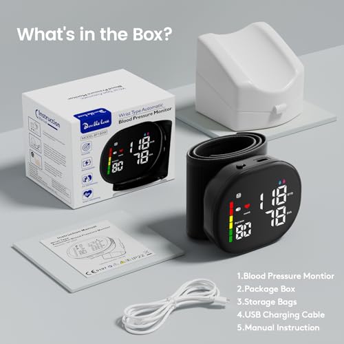 Double love Wrist Blood Pressure Monitor for Home Use - Black