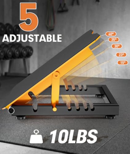 Steel Slant Board for Calf Stretching, Commercial Incline Board - color: Yellow